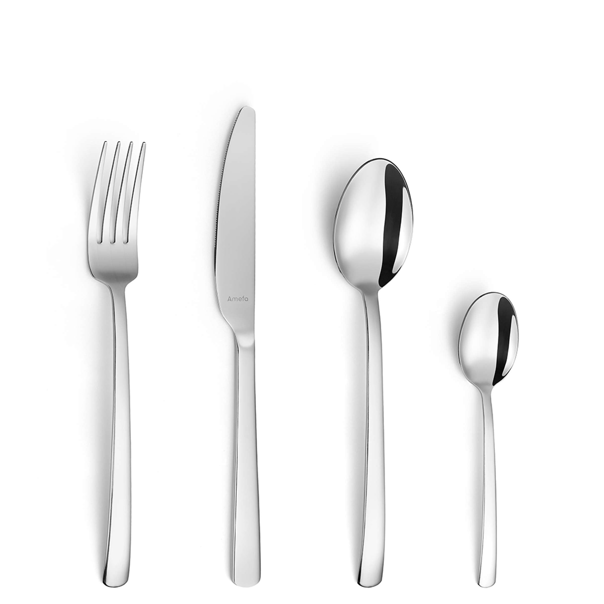 Amefa PONTIS Besteckset, 24-teilig, hochwertiges Edelstahl-Geschirr mit Gabeln, Messern, Löffeln und Küchenhelfern.