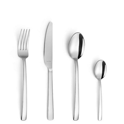 Amefa PONTIS Besteckset, 24-teilig, hochwertiges Edelstahl-Geschirr mit Gabeln, Messern, Löffeln und Küchenhelfern.