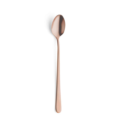 Amefa Austin Longdrink- und Latte Macchiato Löffel Set, 6-teilig, PVD kupfer mattiert, elegante Besteck für Getränke