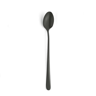 Amefa Austin Langdrink- und Latte Macchiato Löffel Set, 6-teilig, schwarzmattierte PVD-Beschichtung, Edelstahl.