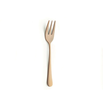 Amefa AUSTIN Kuchengabel Set mit 6 gold mattierten PVD-Gabeln, elegantes Besteck für den Esstisch