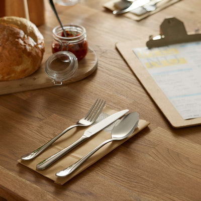 Amefa Austin Besteckset 24-teilig aus Edelstahl, including Messer, Gabeln, Löffel und Teelöffel, auf weißem Hintergrund.