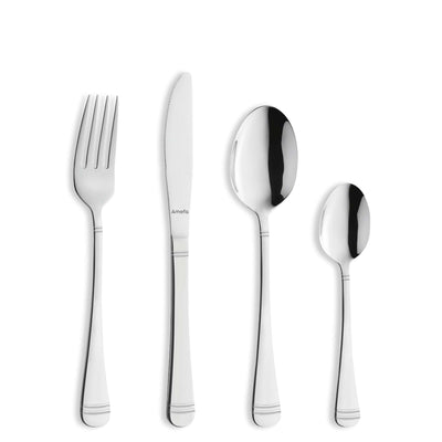 Amefa PALERMO Besteckset, 24-teilig, glänzendes Messer, Gabel, Löffel aus Edelstahl für moderne Esstischdekoration