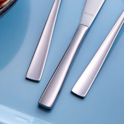 Amefa ATOS Besteckset 24-teilig mit Messer, Gabel, Löffel aus Edelstahl, elegant und modern für den Esstisch.