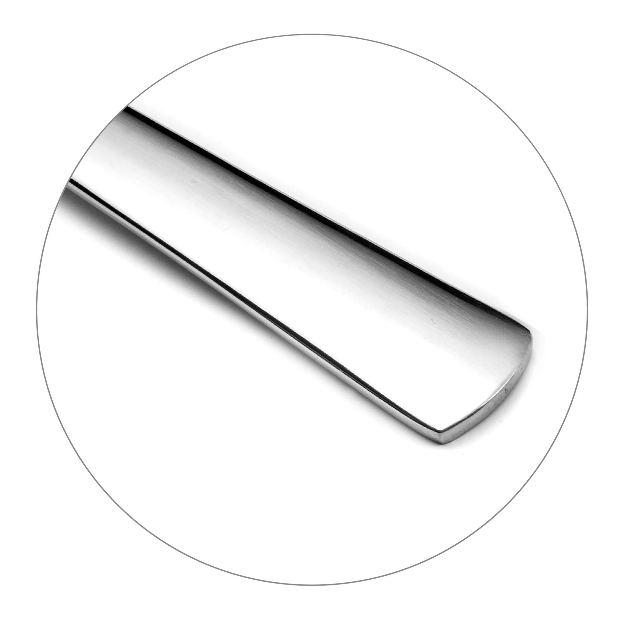 Amefa MODERNO Besteckset 78-teilig mit Messer, Gabel, Löffel aus Edelstahl, detailreiche Nahaufnahme