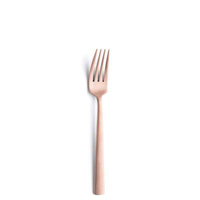 Amefa VENTURA Besteckset 24-teilig, mattiertes Kupfer, Edelstahl, elegantes Besteck für Mahlzeiten, auf weißem Hintergrund.