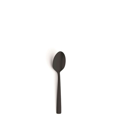 Schwarzes, mattes 24-teiliges Besteckset von Amefa, VENTURA aus Edelstahl, zeigt Messer, Gabeln und Löffel in einer eleganten Verpackung