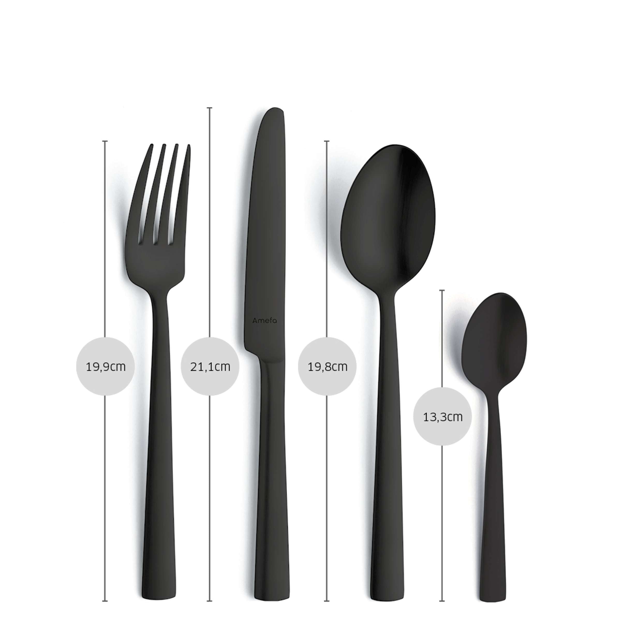 Schwarz mattiertes VENTURA Besteckset aus 24 Teilen von Amefa, elegantes Cutlery Set mit modernem Design