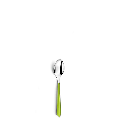 ECLAT Besteckset 16-teilig von Amefa, Anisgrünes Cutlery Set mit Messer, Gabel, Löffel aus Edelstahl auf weißem Hintergrund