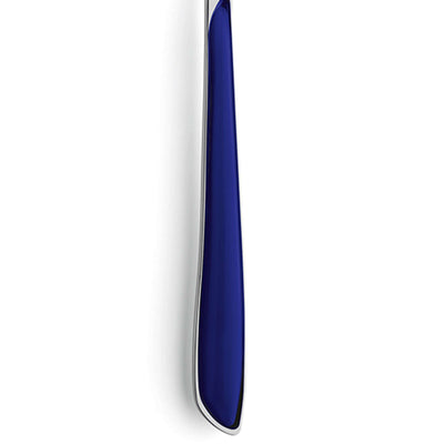 Indigoblauer PRISMA Menügabel von Kuppels, elegantes Besteckstück aus Edelstahl, detailreiche Ansicht der Gabel.