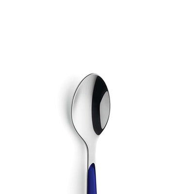 Indigblauer Kuppels PRISMA Kaffeelöffel aus Edelstahl, einzelnes Besteckstück mit modernem Design.