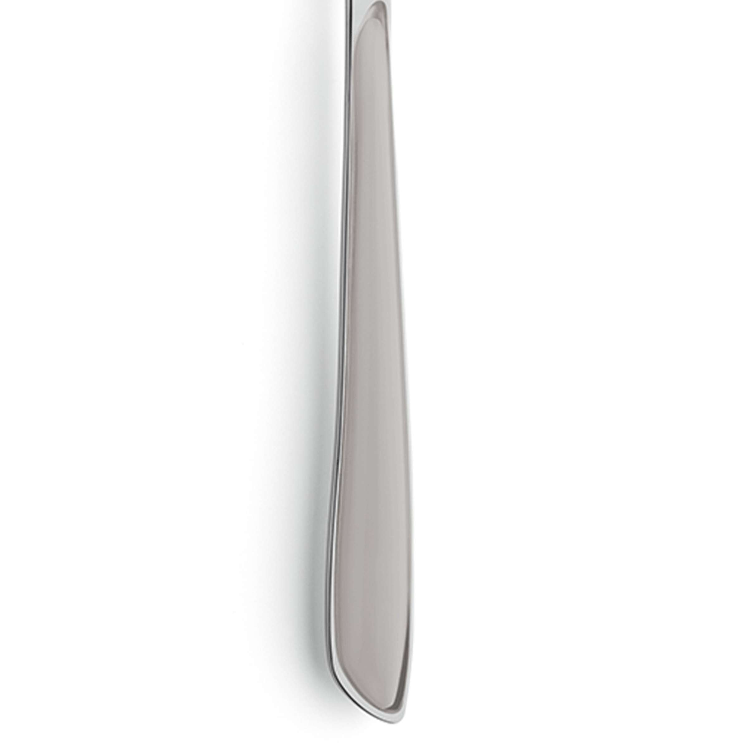 Hellgraue PRISMA Menügabel von Kuppels, elegantes Besteckstück aus Edelstahl, detailreiche Ansicht der Gabel mit glatter Oberfläche