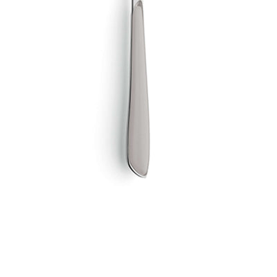 Hellgrauer Kuppels PRISMA Kaffeelöffel aus Edelstahl, einzelnes Besteckstück mit elegantem Design, Nahaufnahme