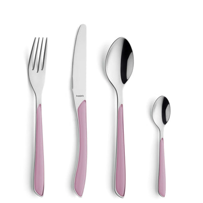 Kuppels PRISMA Besteckset 24-teilig in altrosa, stabiles Edelstahl Besteck für die ganze Familie, elegante Geschirrkollektion