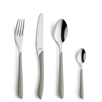 Kuppels Prisma Besteckset 24-teilig in Taupe, Messer, Gabeln, Löffel aus Edelstahl, elegantes Geschirr für den Esstisch