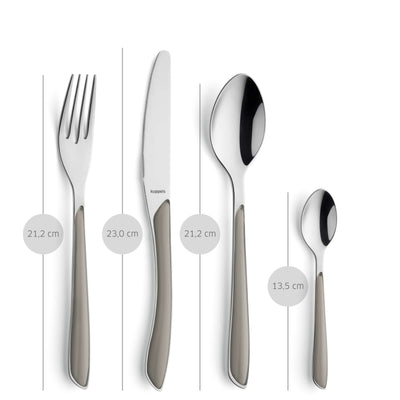 Kuppels PRISMA Besteckset 24-teilig in Taupe, Messer, Gabel, Löffel aus Edelstahl, elegantes Geschirr für den Tisch