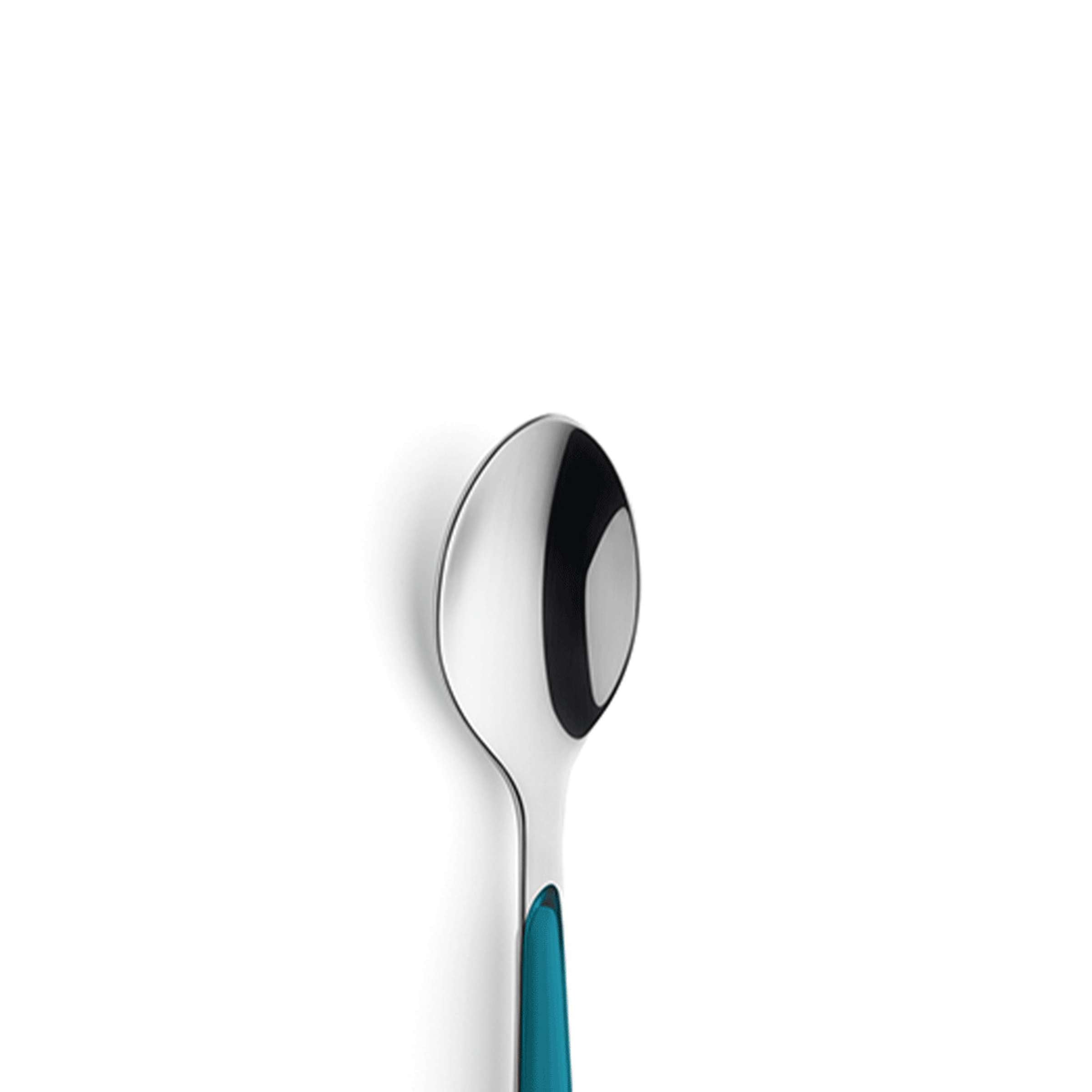 Kuppels PRISMA Kaffeelöffel in Petrol aus Edelstahl, einzelnes Besteckstück, elegantes Design für Kaffee-Genuss