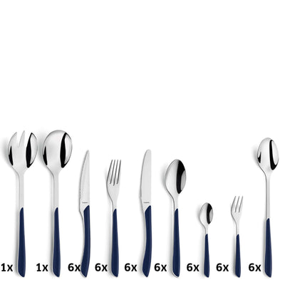 PRISMA Besteckset 44-teilig indigoblau mattiert