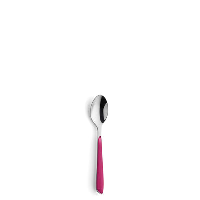 24-teiliges Kuppels PRISMA Besteckset in mattiertem Himbeerrot, including Messer, Gabeln, Löffel und Teelöffel, glänzend und modern.