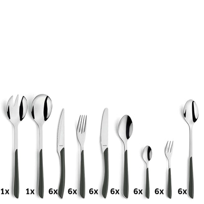 PRISMA Cutlery Set 44-pieces slate grey satin