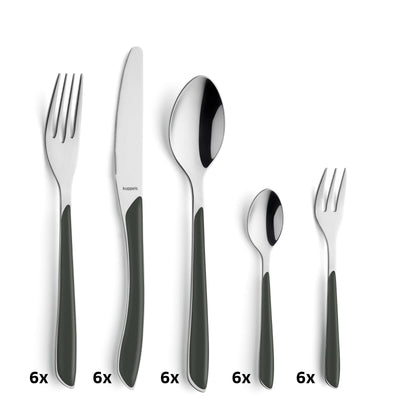 PRISMA Cutlery Set 44-pieces slate grey satin