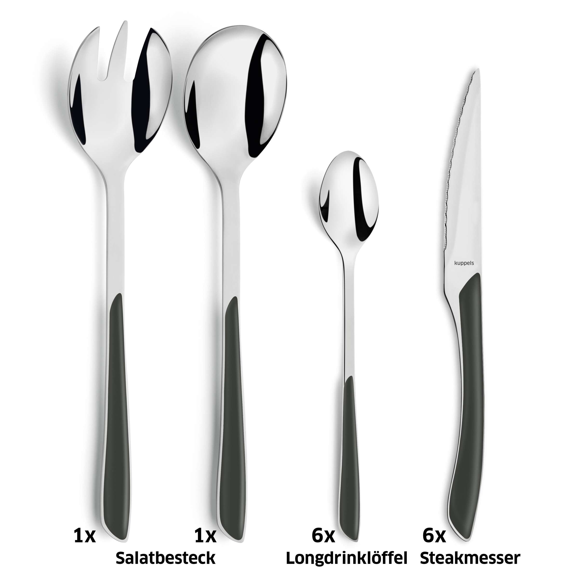PRISMA Cutlery Set 44-pieces slate grey satin