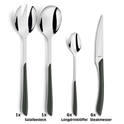 PRISMA Cutlery Set 44-pieces slate grey satin