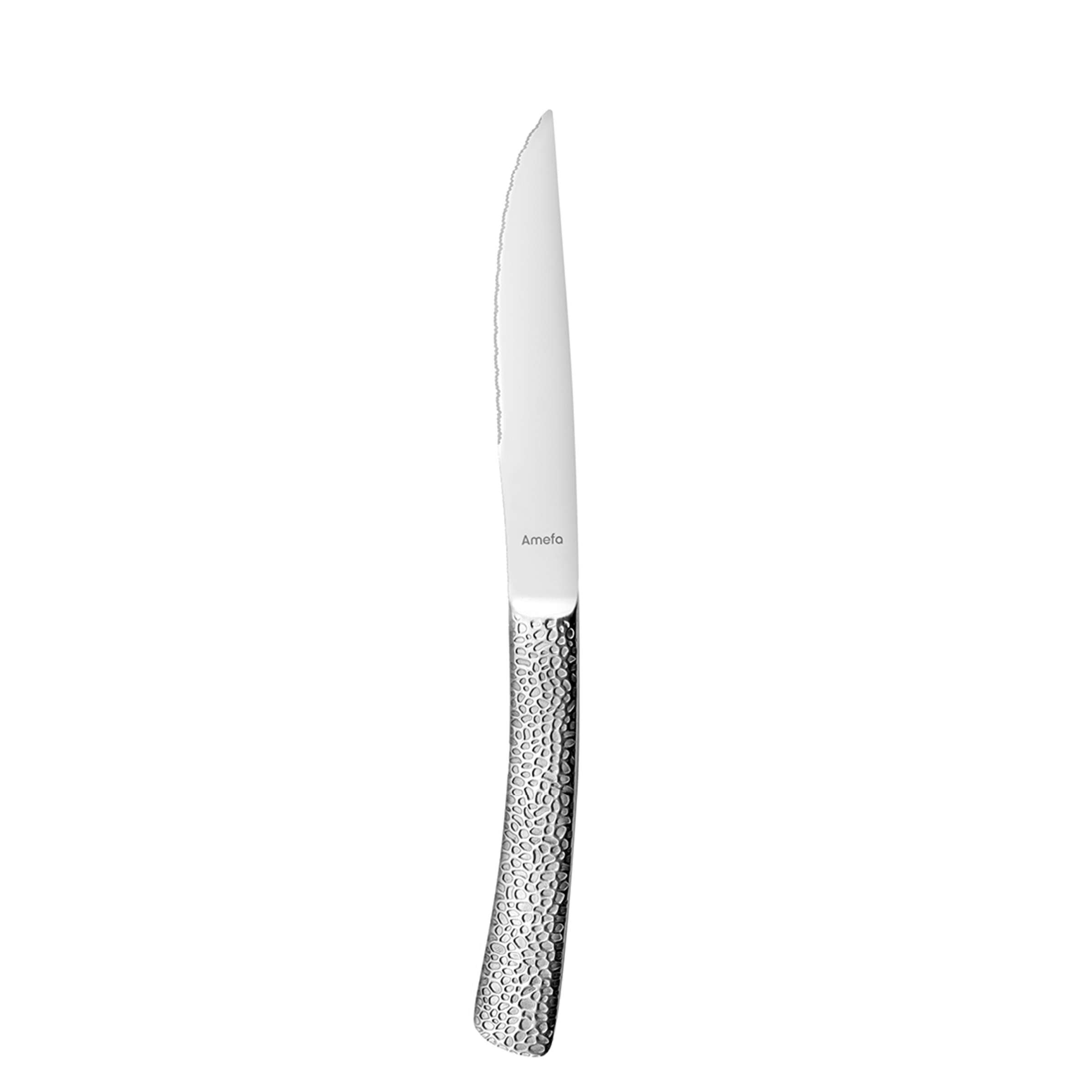Amefa BONGO Steakmesser Set mit drei hochwertigen Messern aus Edelstahl, ideal für Steak und Fleischgerichte, auf weißem Hintergrund.