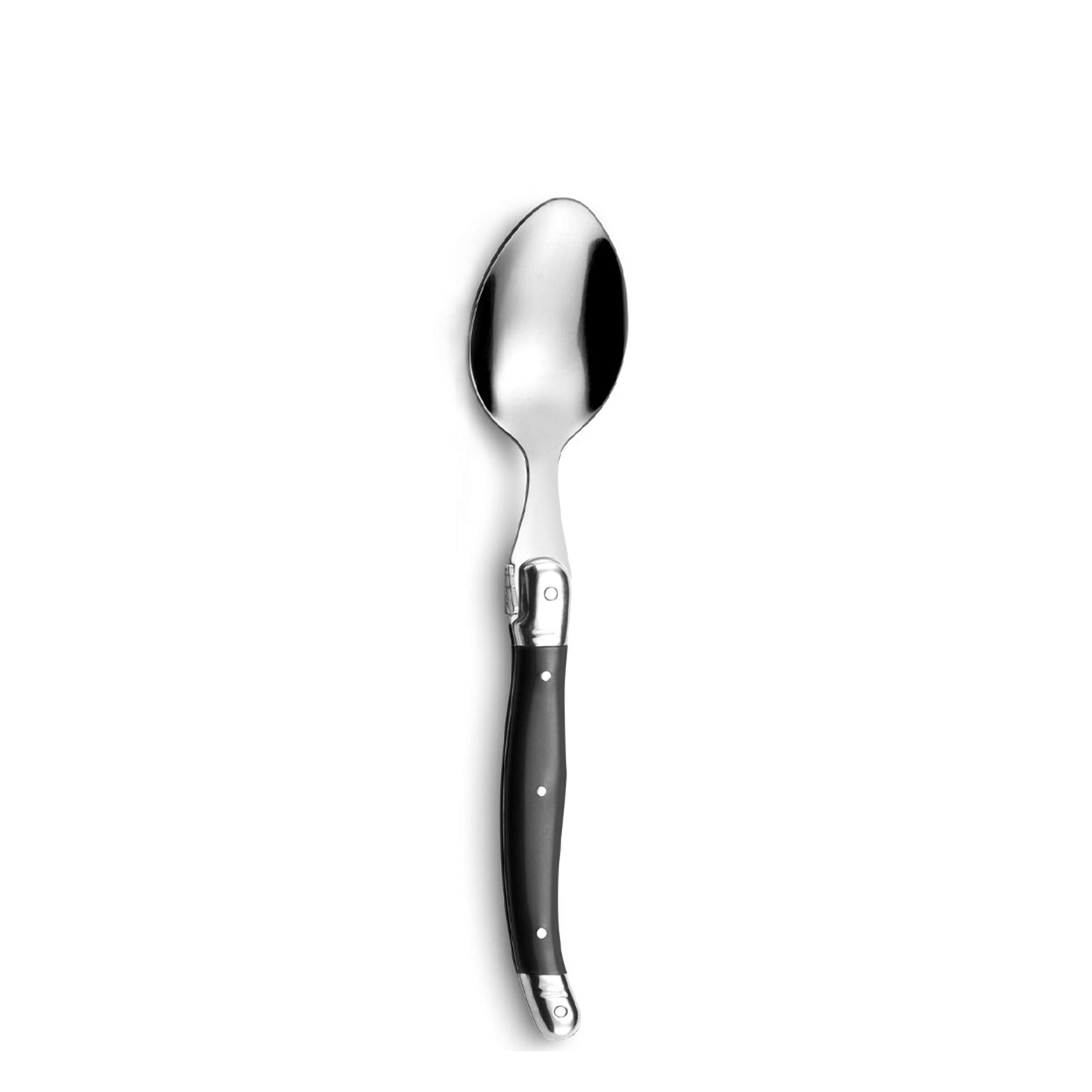 Tradition Besteckset 24-teilig von Lou Laguiole, anthrazitfarbenes cutlery set mit Messer, Gabel, Löffel und Teelöffel.