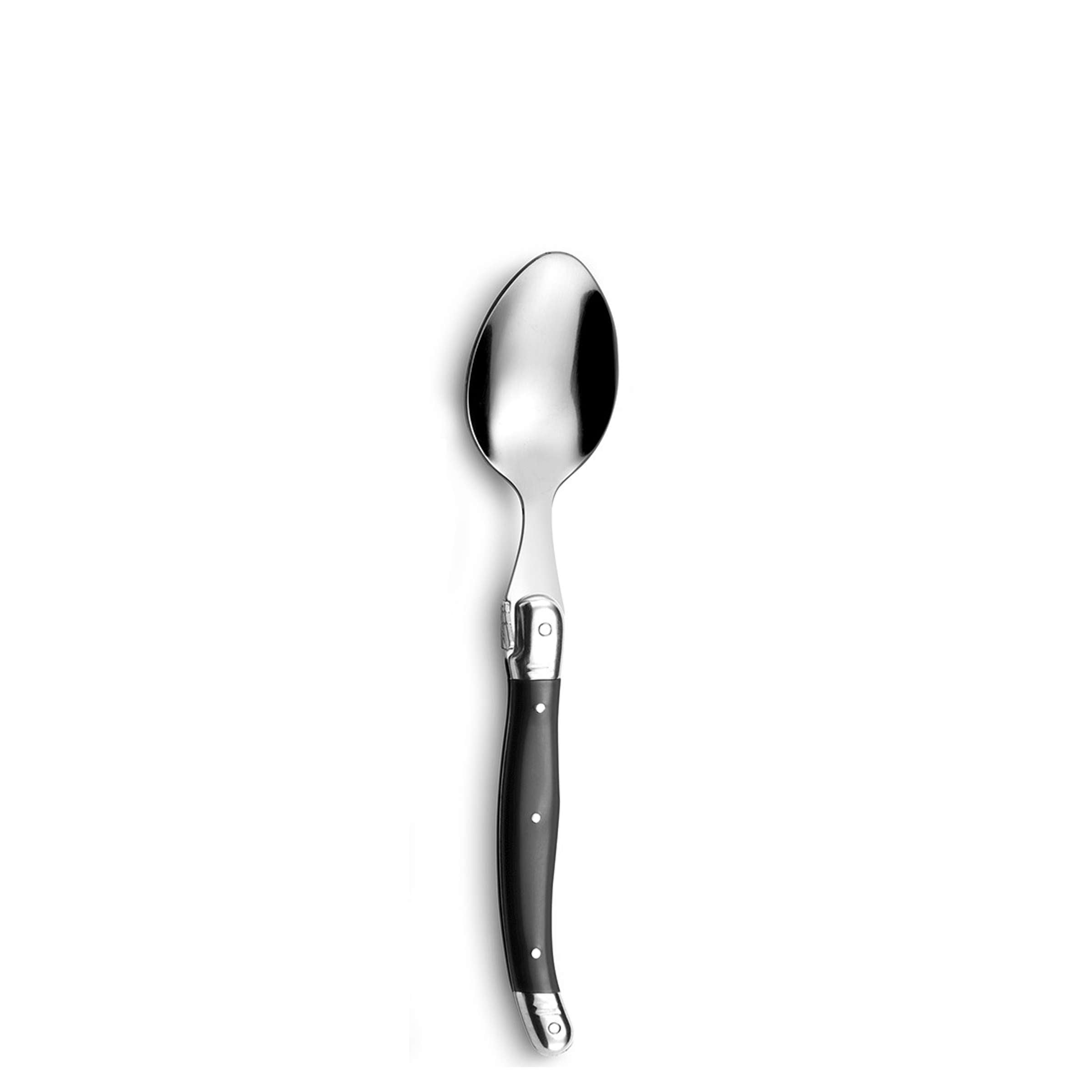 Graues 24-teiliges Besteckset von Lou Laguiole, Messer, Gabeln und Löffel aus hochwertigem Edelstahl, elegante Essbesteck-Kollektion