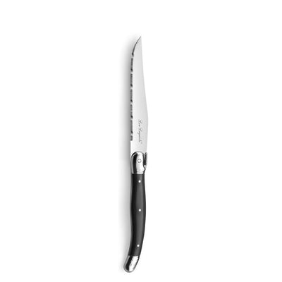 Graues 24-teiliges Besteckset von Lou Laguiole, Edelstahl mit elegantem Design, perfekt für den täglichen Gebrauch.