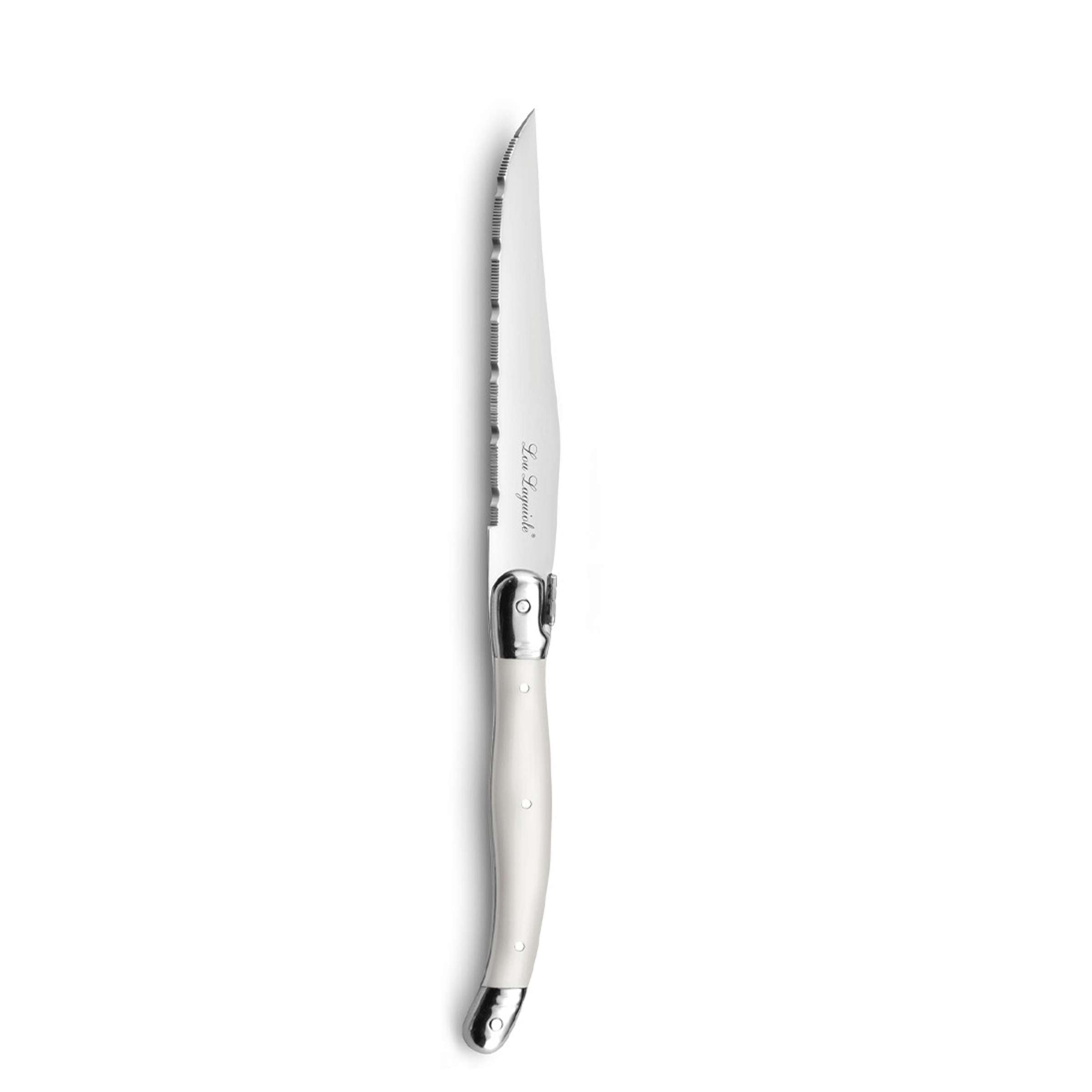 Tradition Besteckset 24-teilig von Lou Laguiole, Edelstahl mit Perlen-Design, Messer, Gabeln, Löffel für Tischgedeck