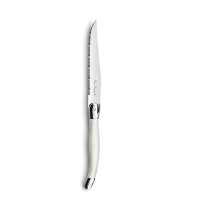 Tradition Besteckset 24-teilig von Lou Laguiole, Edelstahl mit Perlen-Design, Messer, Gabeln, Löffel für Tischgedeck