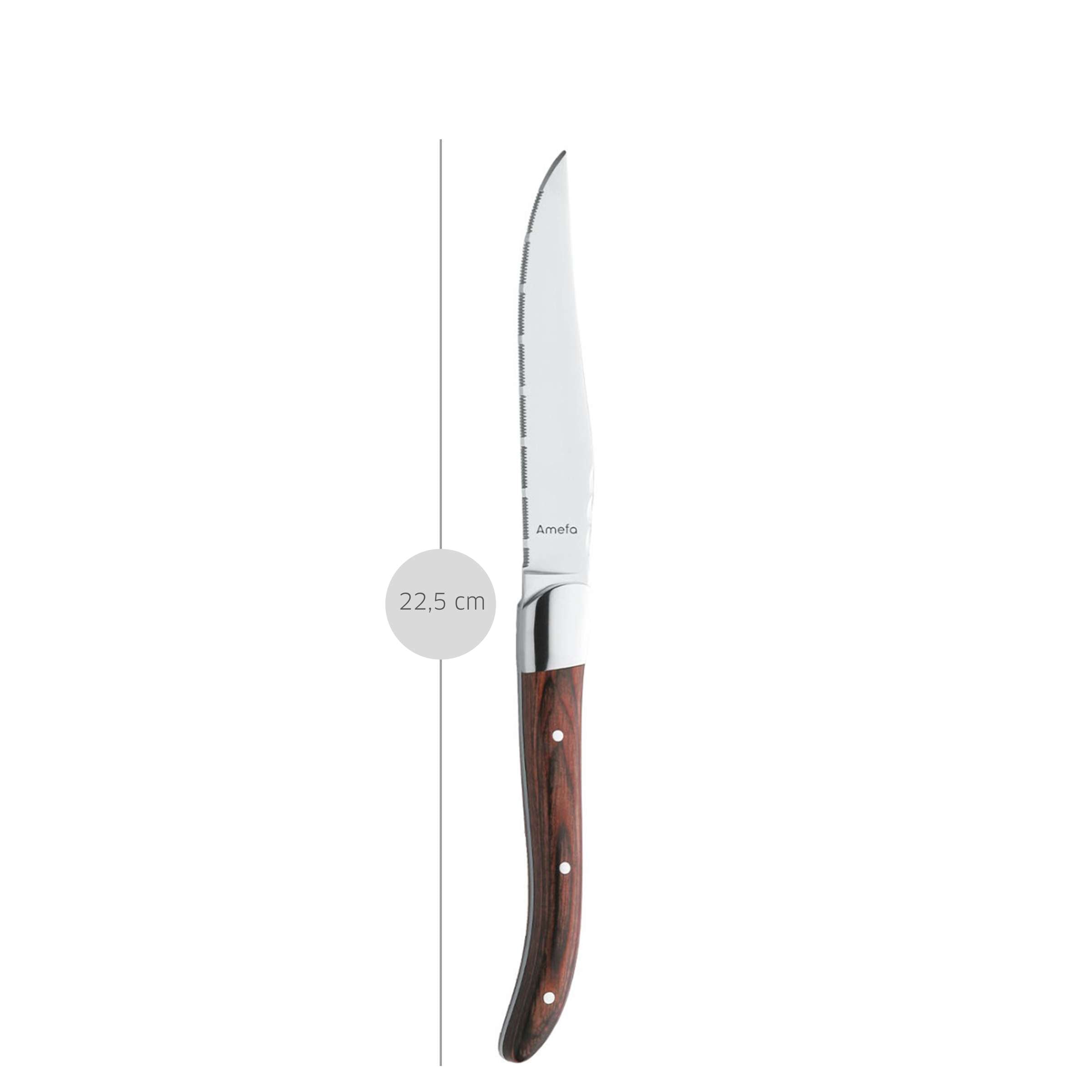 Amefa Royal Steak Messer Set, 4-teilig, hochwertiges Besteck mit scharfen Steakmessern aus Edelstahl, elegante Küchenaccessoires