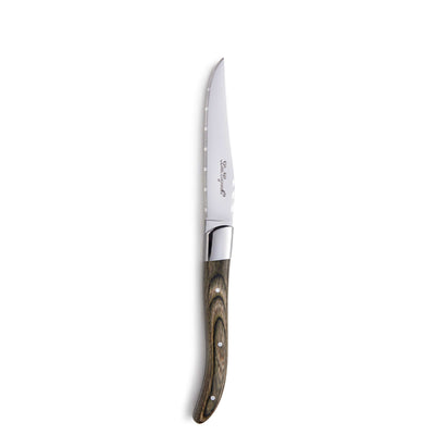 Lou Laguiole Steakmesser Set mit 6 Messern aus Holzgriff, hochwertige Cutlery, elegante Küchenmesser für Steaks
