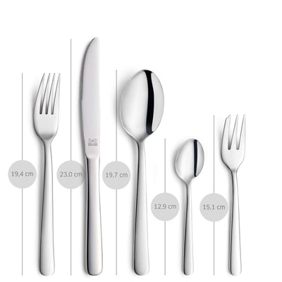 LUNA Besteckset 60-teilig von Beckmann & Rommerskirchen, Edelstahl, Messer, Gabeln, Löffel, elegant und vollständig im Set sichtbar