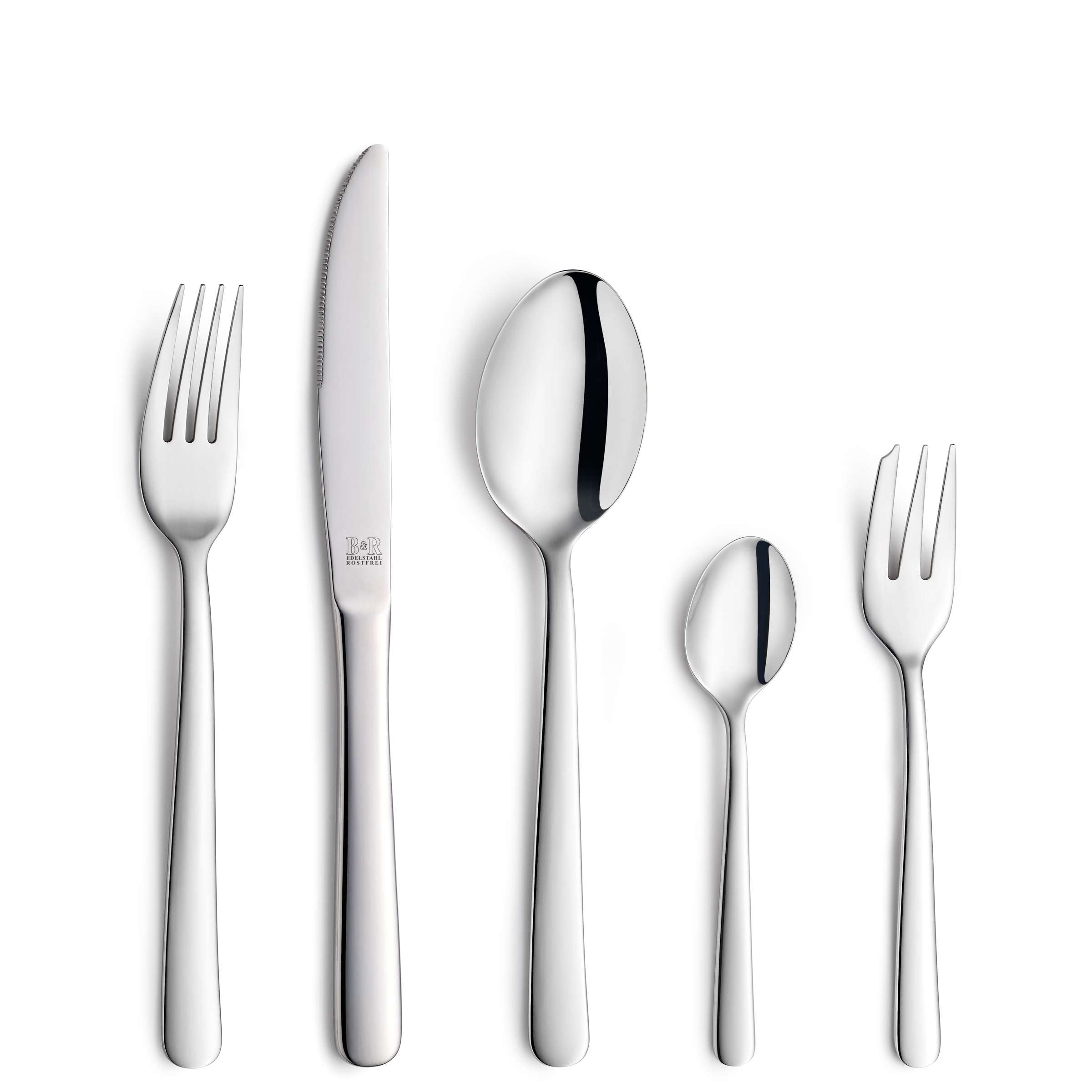 LUNA Besteckset 60-teilig von Beckmann & Rommerskirchen, Edelstahl, Messer, Gabeln, Löffel für Esszimmer, elegante Besteckteile