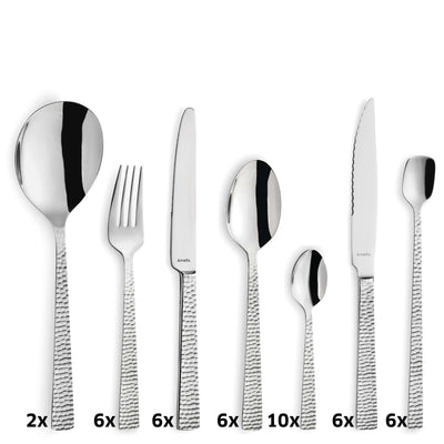 Elegantes FELICITY Besteckset 42-teilig von Amefa mit Messer, Gabel, Löffel und Teelöffel aus Edelstahl, für den täglichen Gebrauch