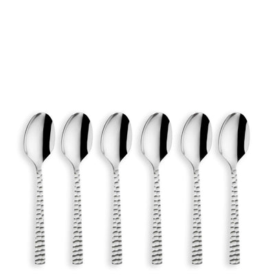 Amefa FELICITY Mocca- und Espressolöffel Set, 6-teilig, aus Edelstahl, mit eleganten Griffen, perfekt für Kaffee-Servieren