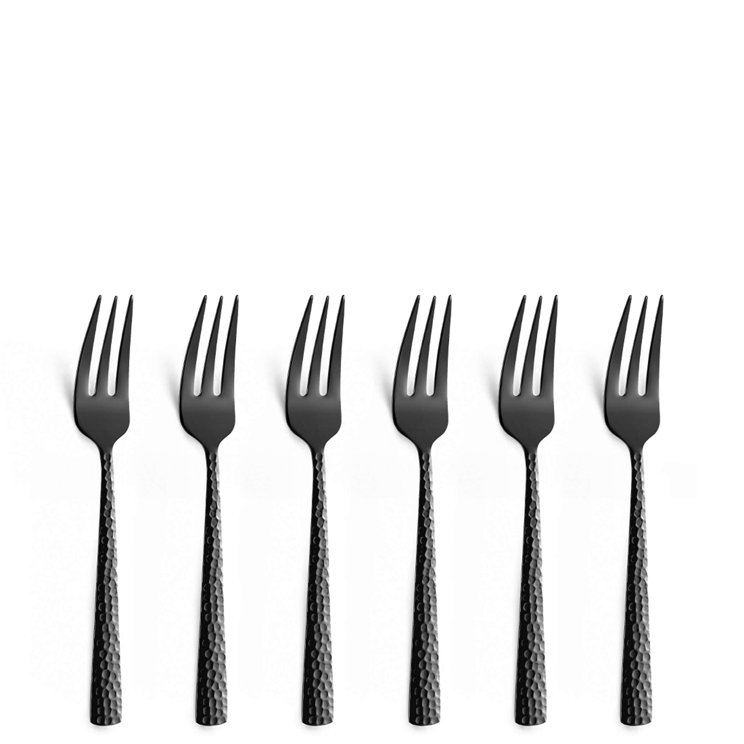 Schwarzes Amefa FELICITY Kuchengabel-Set mit 6 Teilen aus PVD-Beschichtung, elegantes Besteck für den Tisch.