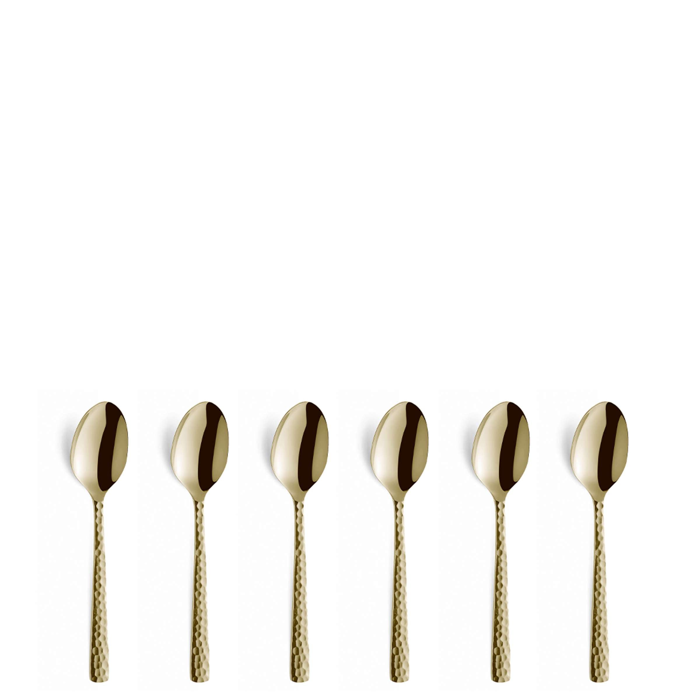 Amefa FELICITY Mocca- und Espressolöffel Set, 6-teilig, PVD-Champagner, elegante Besteckset für Kaffee und Espresso