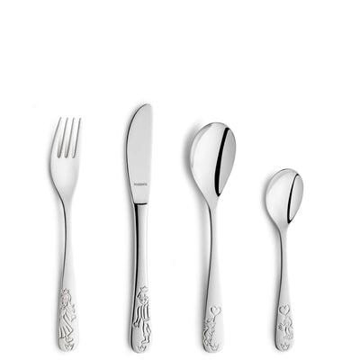 Kuppels Prinzessin Kinderbesteck-Set, 4-teilig mit Besteck für Kinder, kindgerechtes Design, langlebiges Edelstahl.