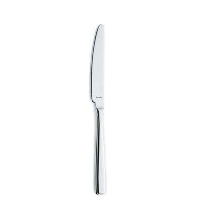 RITA Besteckset 24-teilig von Amefa, glänzendes Messer, Gabel und Löffel auf weißem Hintergrund.