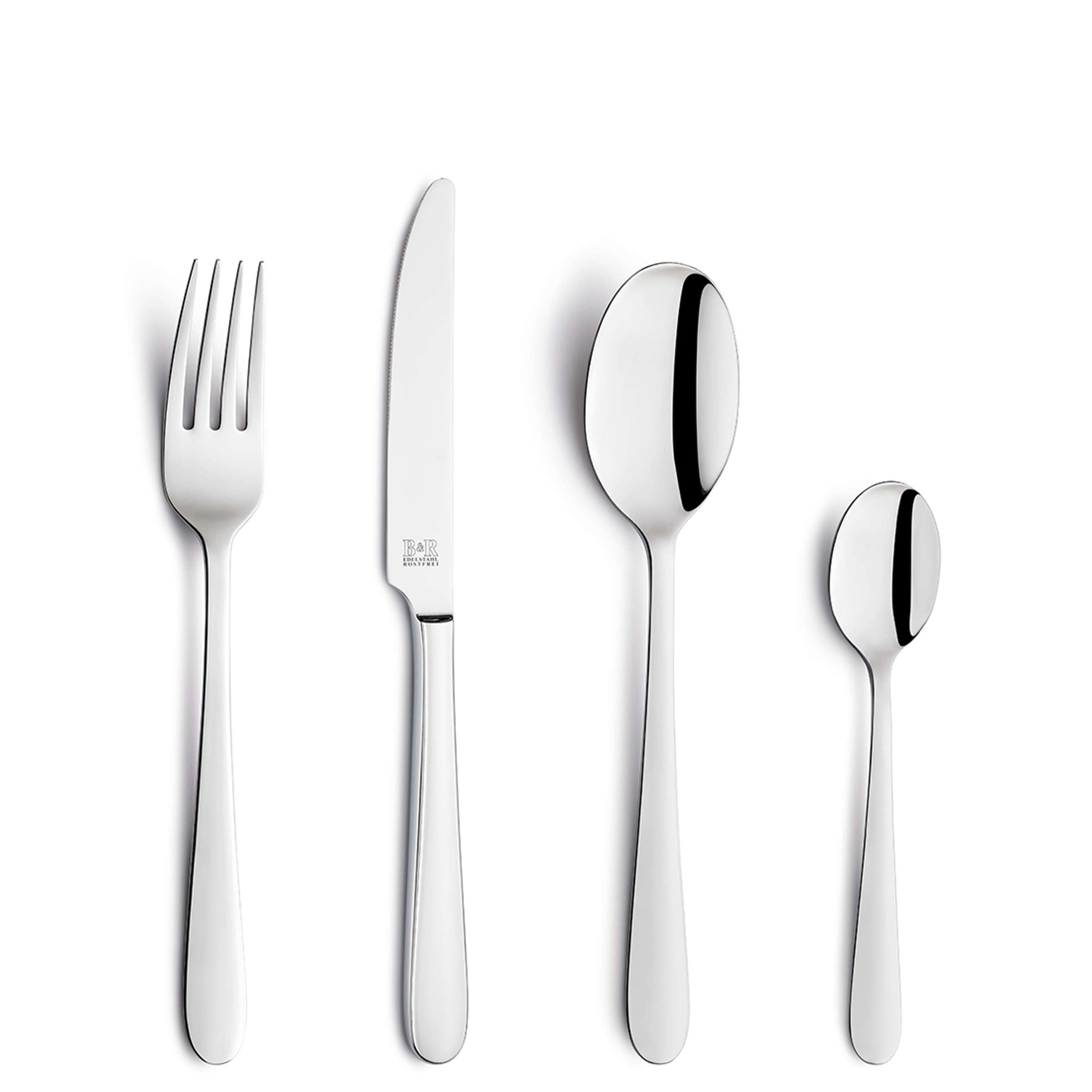 DALI Besteckset 24-teilig von Beckmann & Rommerskirchen, Edelstahl Besteck mit Messer, Gabel, Löffel und Teelöffel.