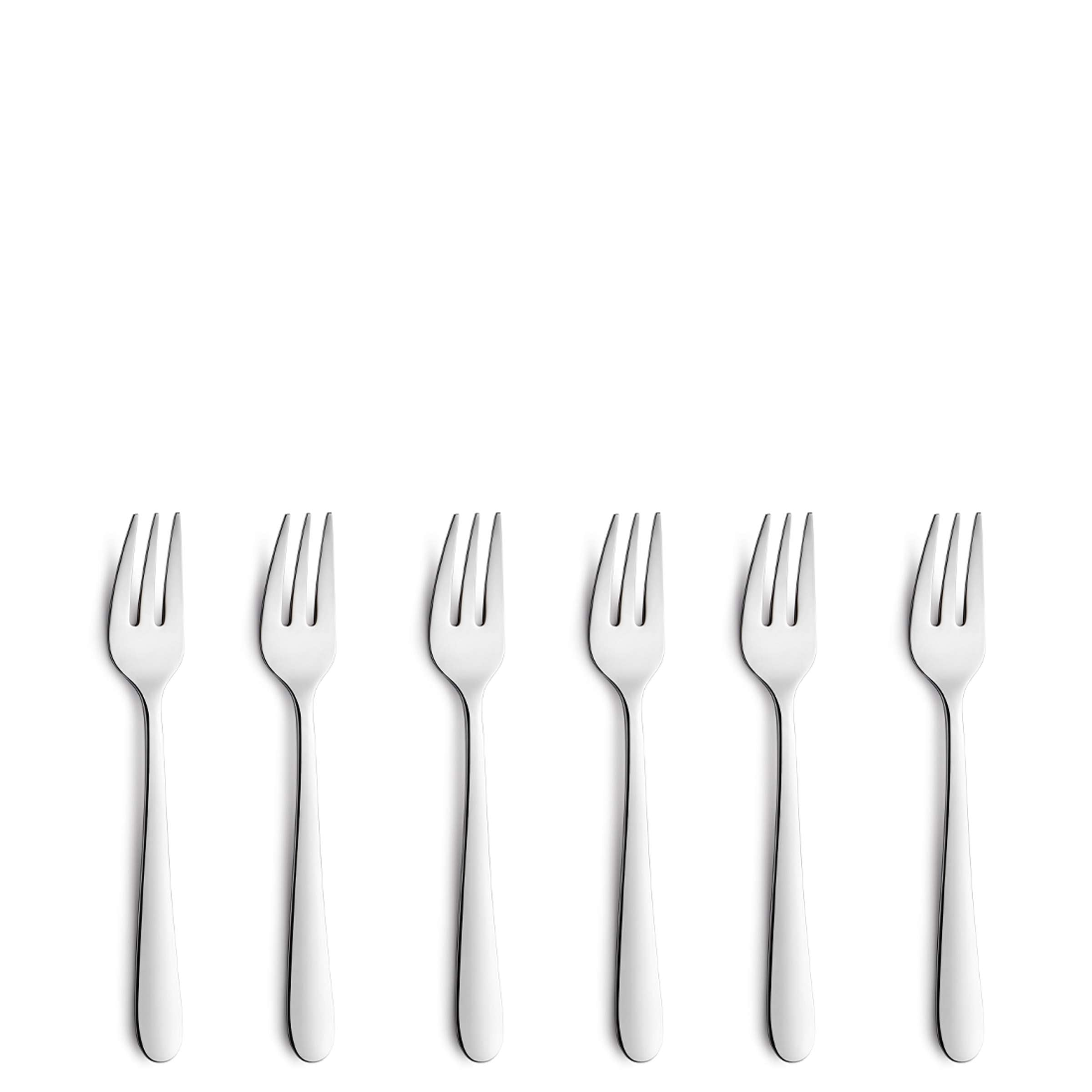Sechsteiliges DALI Kuchengabel Set von Beckmann & Rommerskirchen, Edelstahl Besteck für Kaffee und Kuchen, elegante Besteckteile