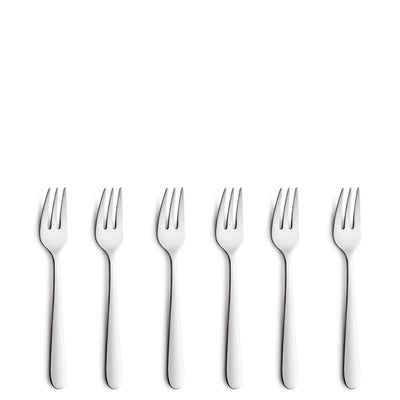 Sechsteiliges DALI Kuchengabel Set von Beckmann & Rommerskirchen, Edelstahl Besteck für Kaffee und Kuchen, elegante Besteckteile