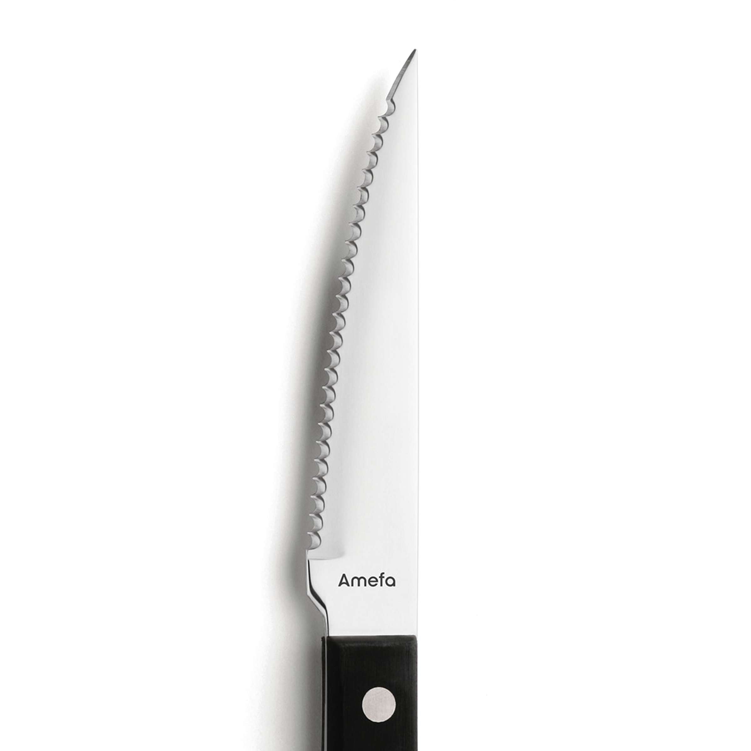 Schwarzes 6-teiliges Steakmesser-Set von Amefa, hochwertiges Besteck für Steak und Fleischgerichte, elegante Küchenaccessoires
