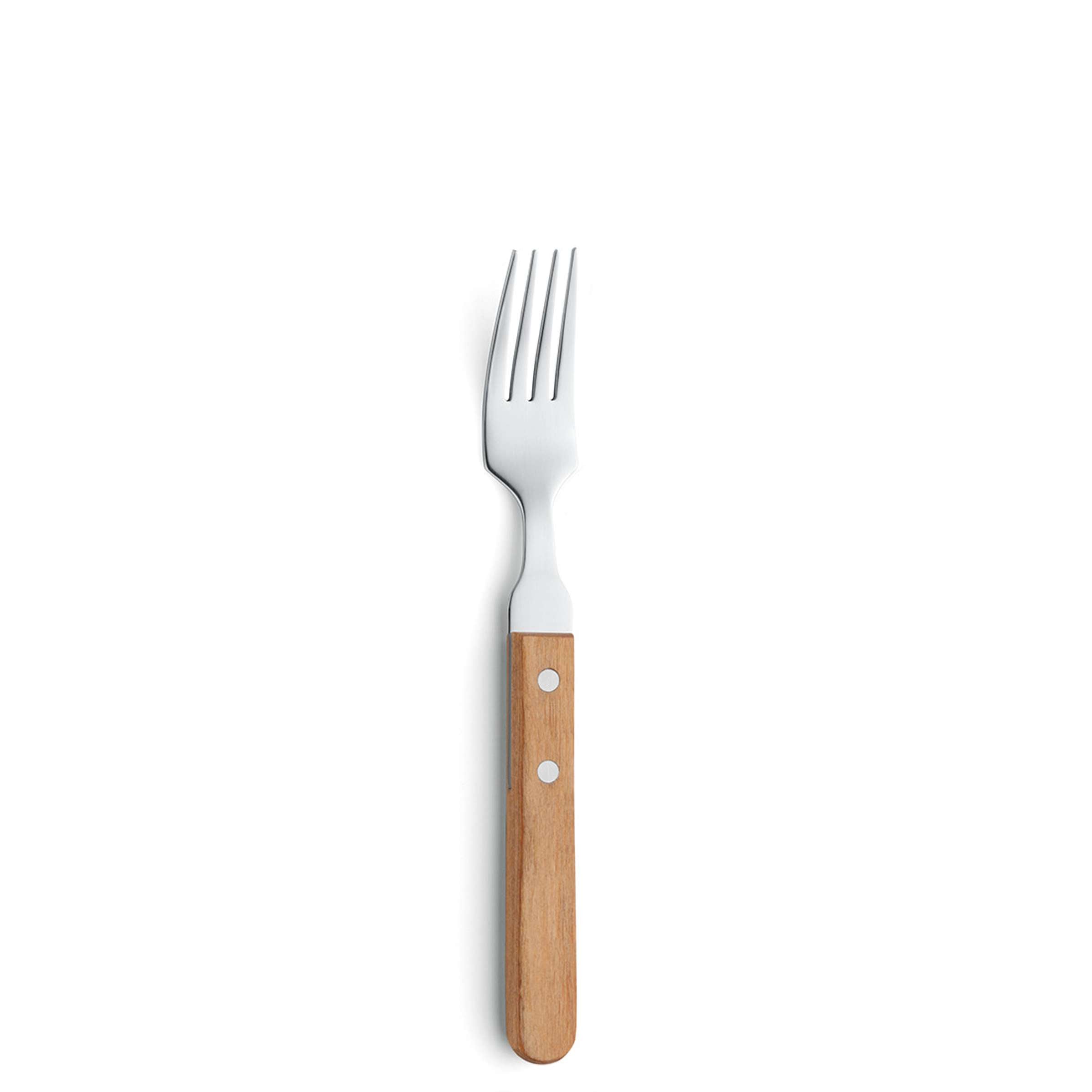 Amefa Pizza Steakgabel Set aus 6 Teilen mit Holzgriff, langlebiges Besteck für Pizza und Steak.