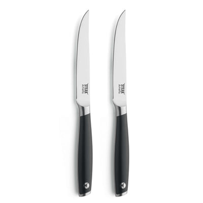 Amefa TENDERLOIN Steakmesser Set, 2-teilig, schwarz, mit scharfen Klingen und ergonomischen Griffen für präzises Schneiden