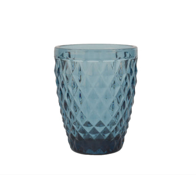 Blaues DIAMOND Trinkglas von Médard de Noblat, elegantes Tischgeschirr aus Glas für Getränke, klare und stilvolle Glasware